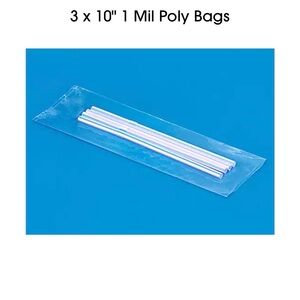Uline Poly Bags S-10856 3” x 10” 1 Mil (1000 pcs) NIB